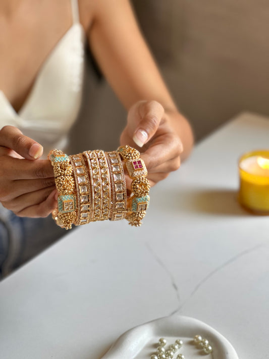 Maham Polki Bangles- set of 5