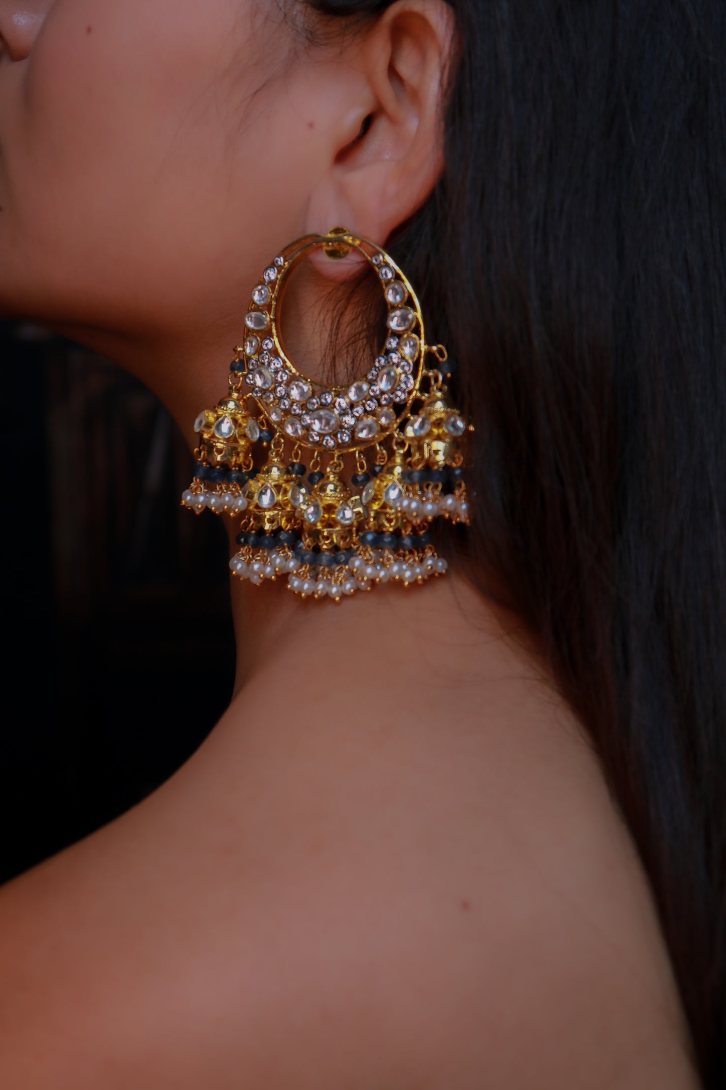 Halah Kundan Jhumka Earrings