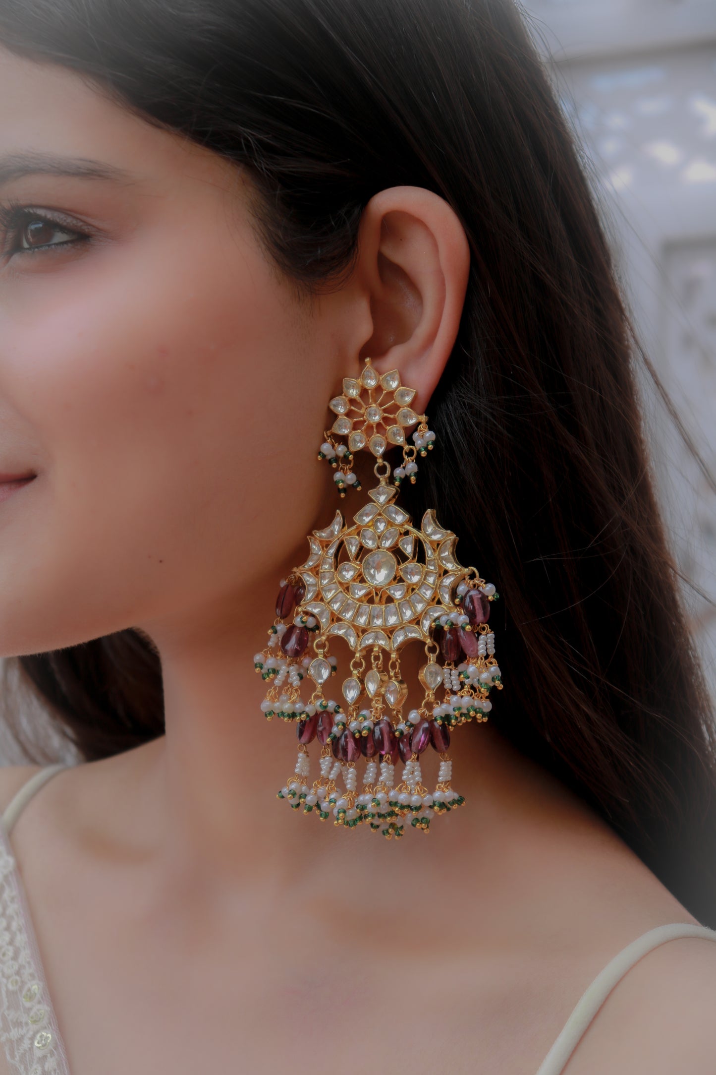 Netra Kundan Chandhbali Earrings