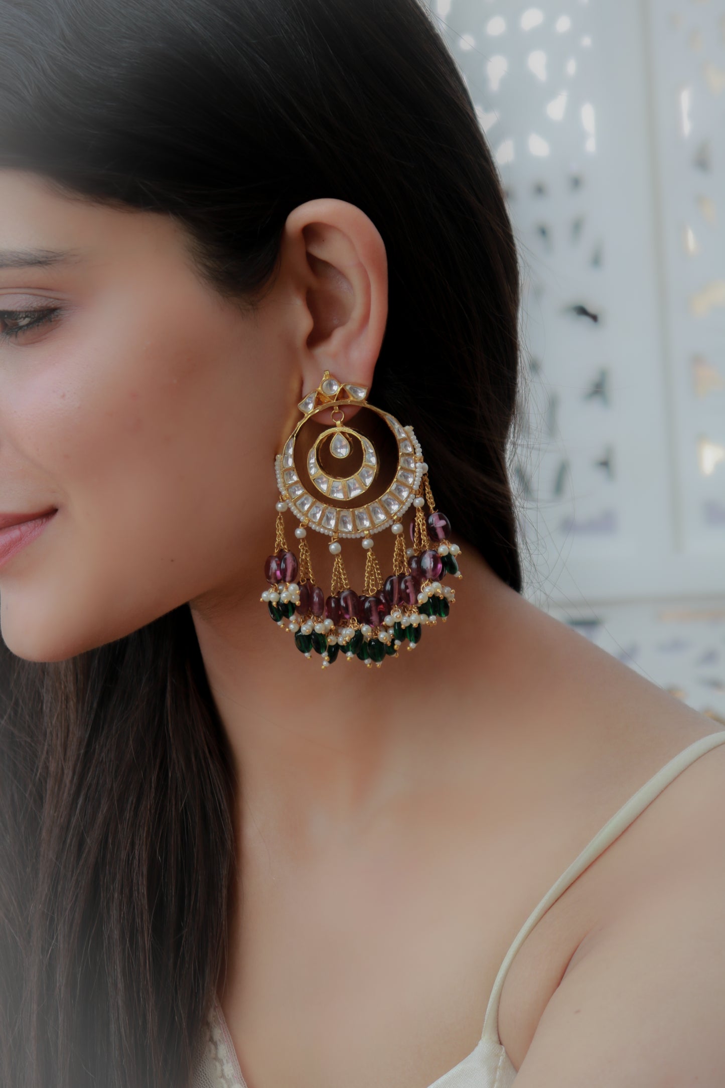 Maha Kundan Chandbali Earrings