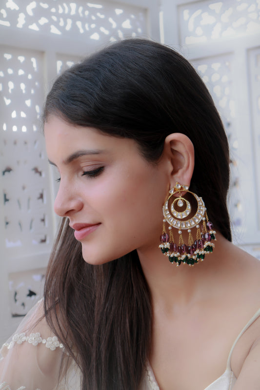 Maha Kundan Chandbali Earrings