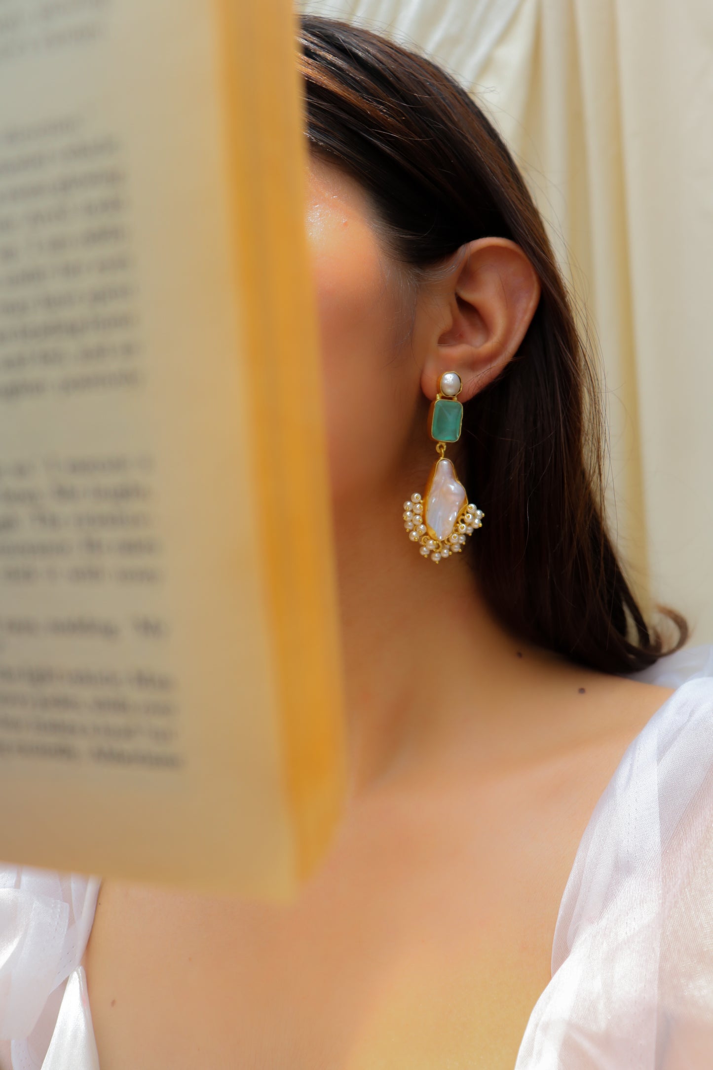 Anantra Turquoise Baroque Pearl Earrings