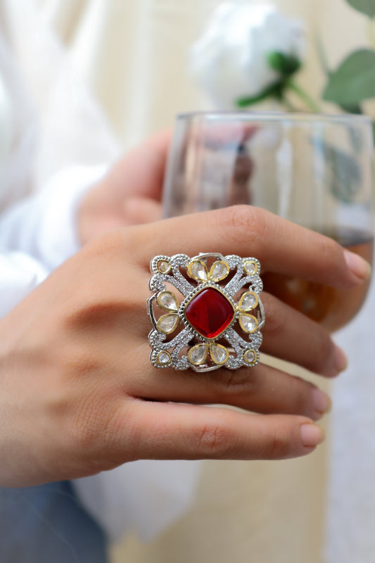 Azma Red Victorian Ring