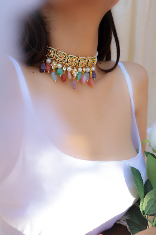 Shireen Multicolored Meenakari Choker Necklace