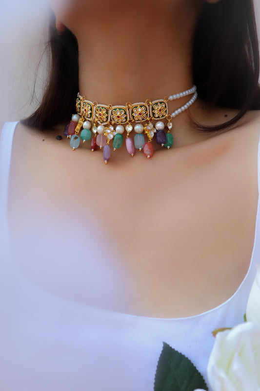 Shireen Multicolored Meenakari Choker Necklace