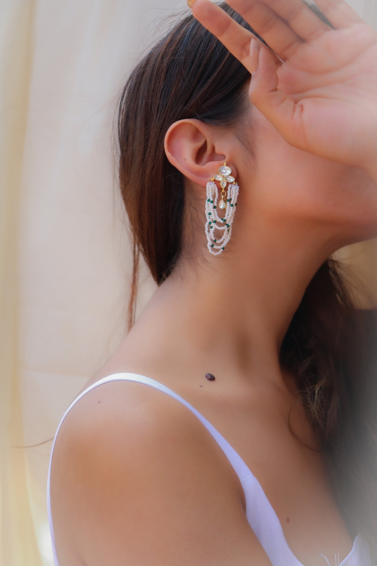 Vittoria Kundan Pearl Earrings