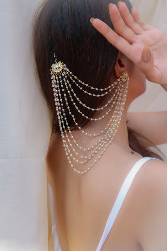 Lotus Bloom Pearl Earrings