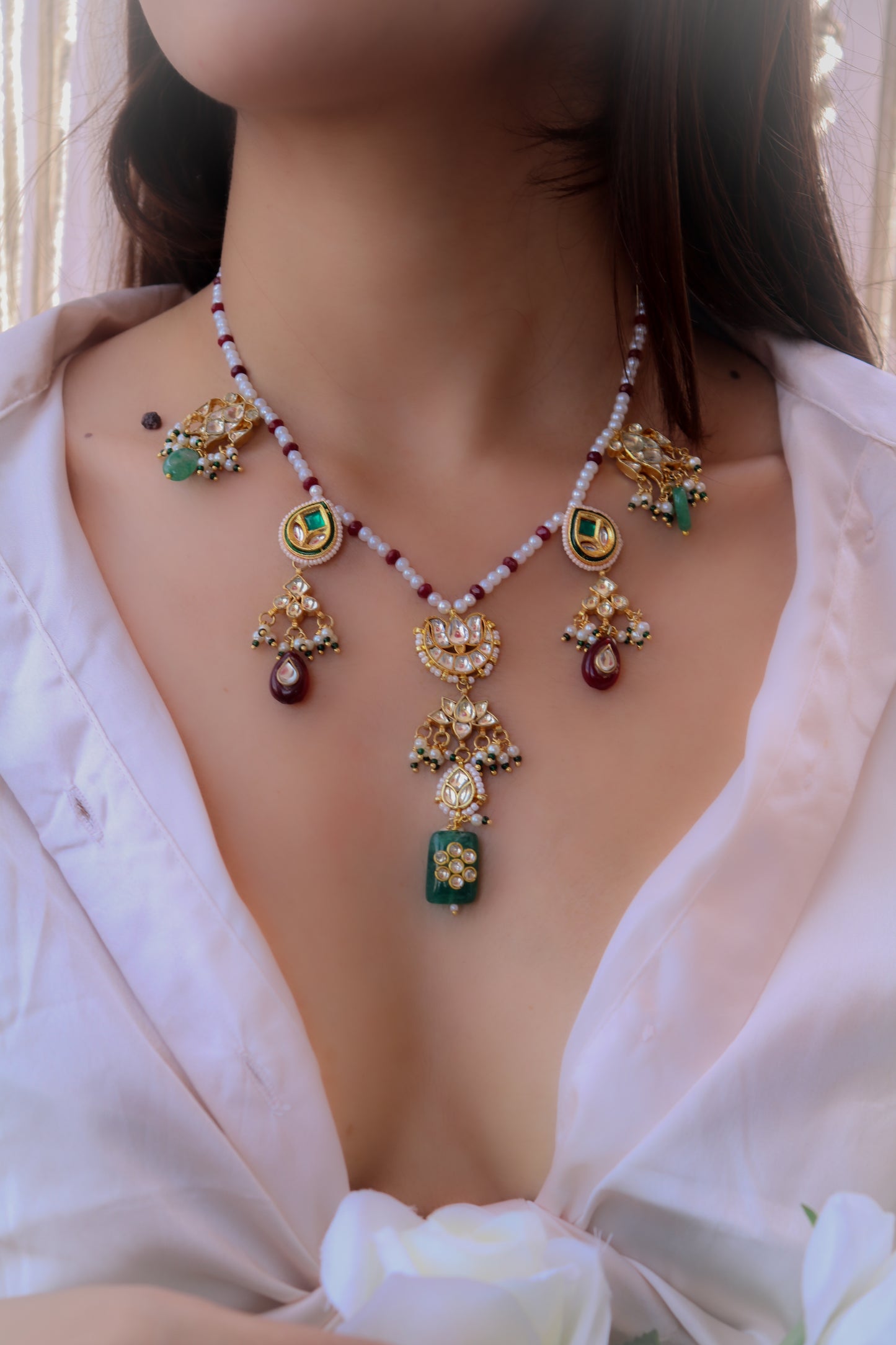 Malhar Multicolored Kundan Necklace