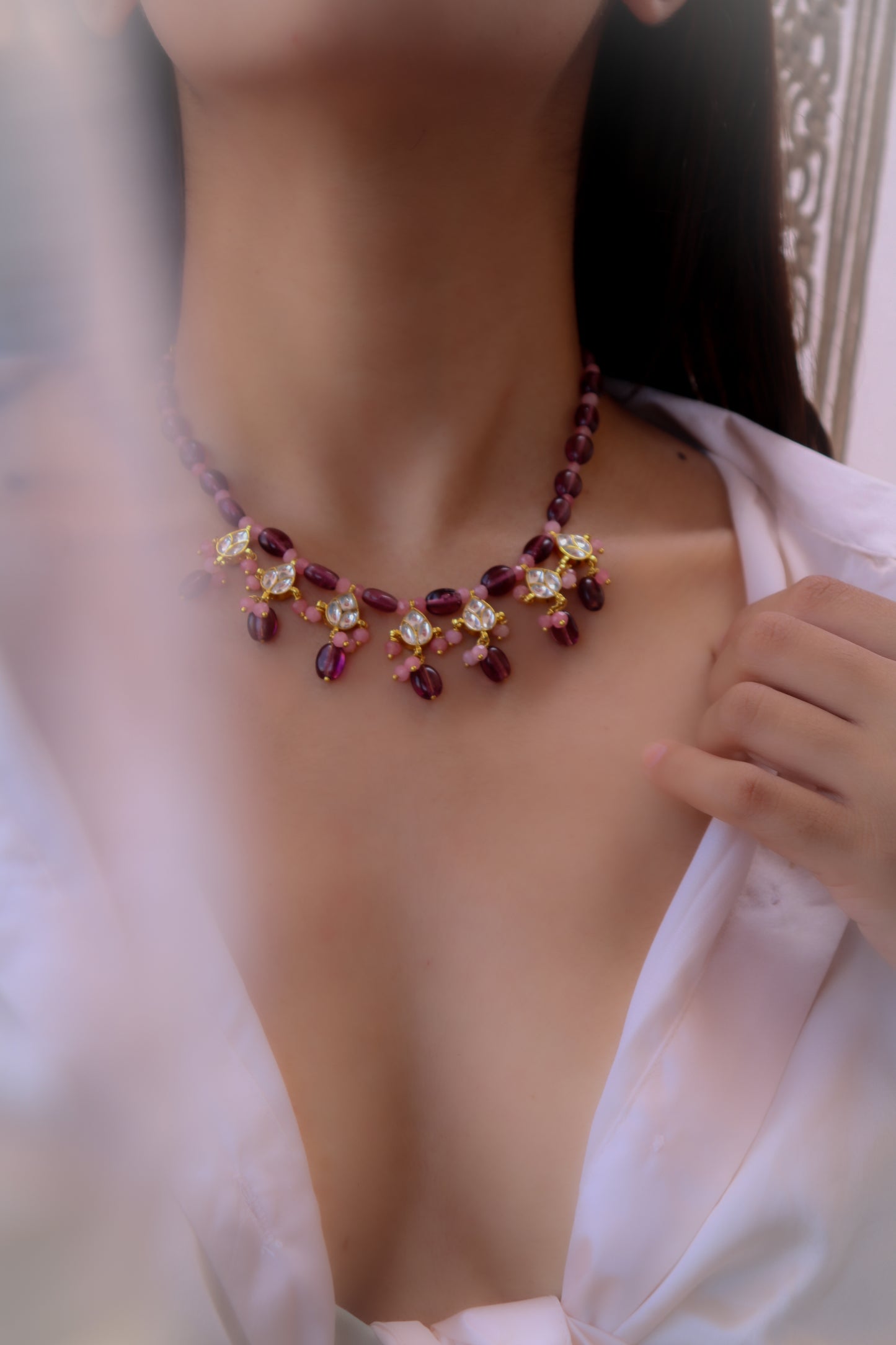 Lucia Pink Kundan Necklace