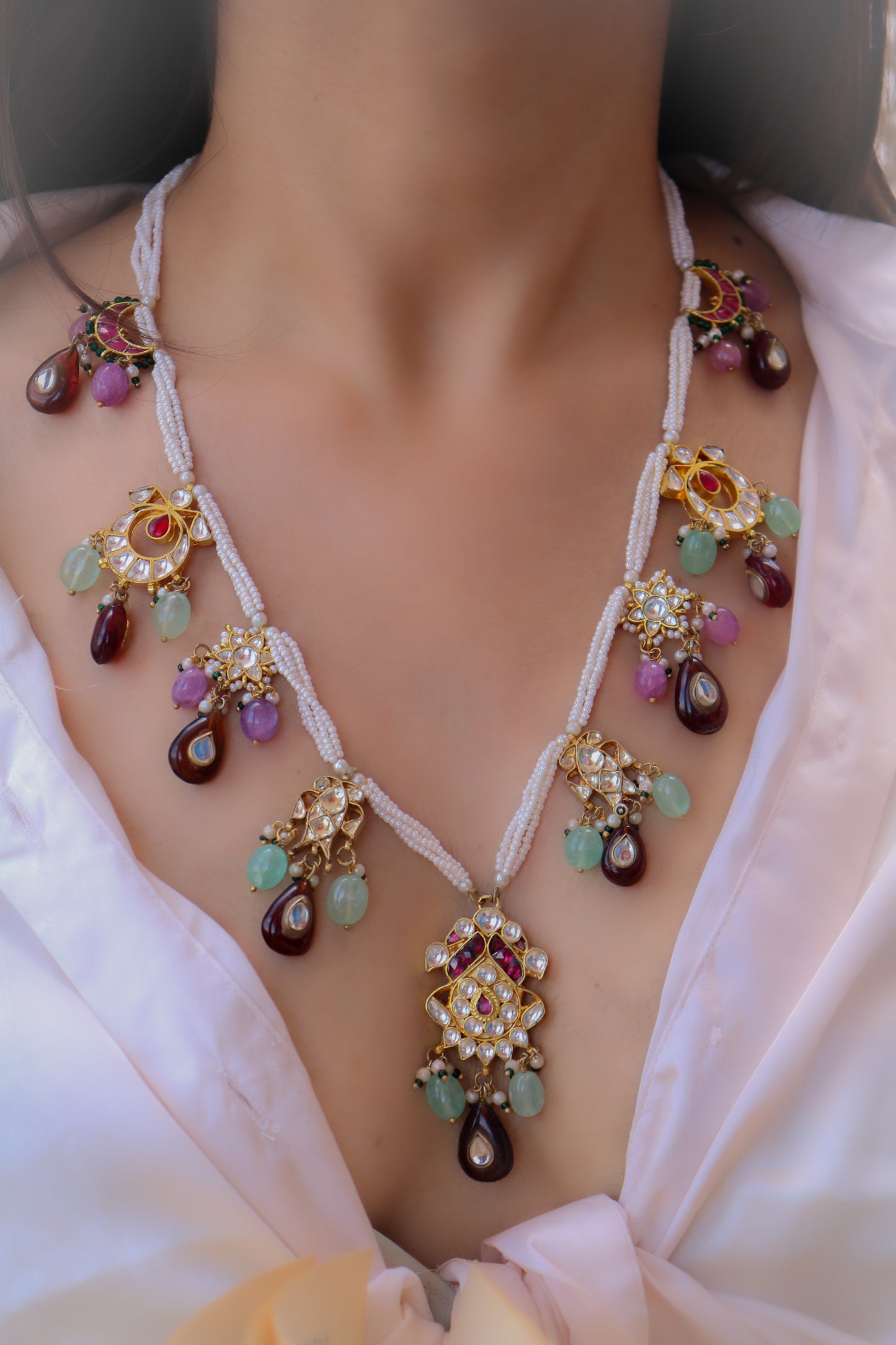 Anisha Multicolored Kundan Long Necklace