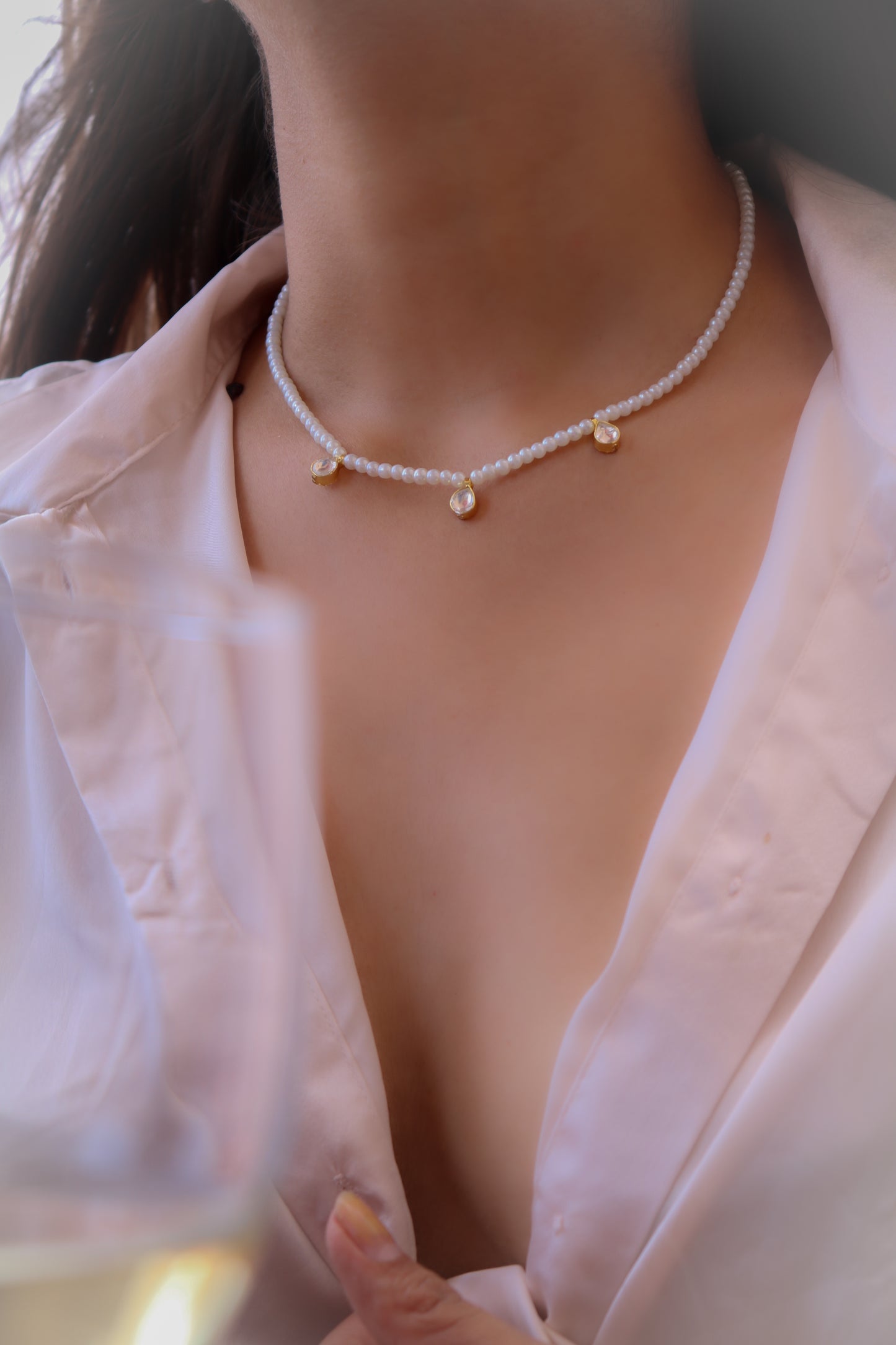 Kistle Kundan Pearl Necklace