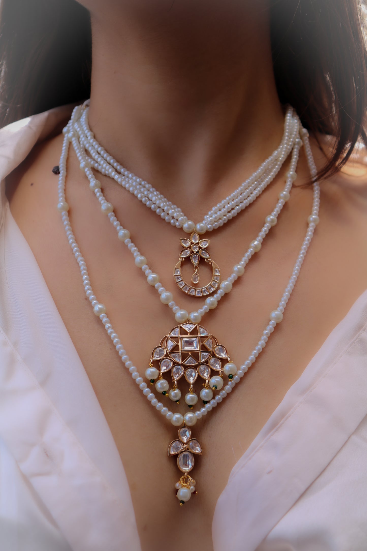 Macey Pearl Multilayered Necklace