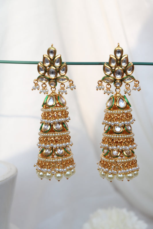 Malia Kundan Jhumka Earrings