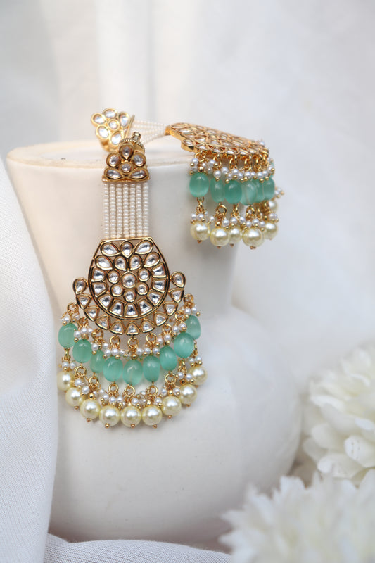 Biancea Mint Kundan Earrings