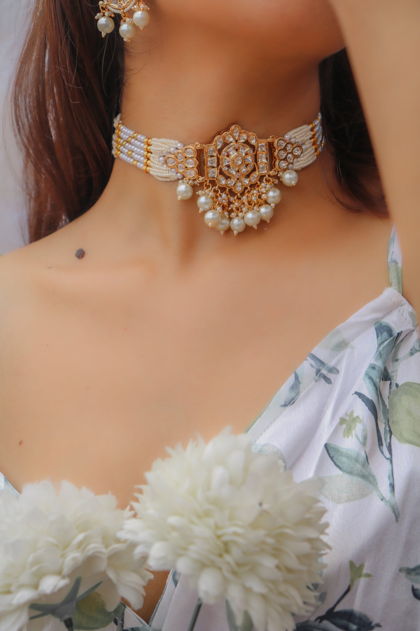 Lucia Kundan Pearl Necklace Set