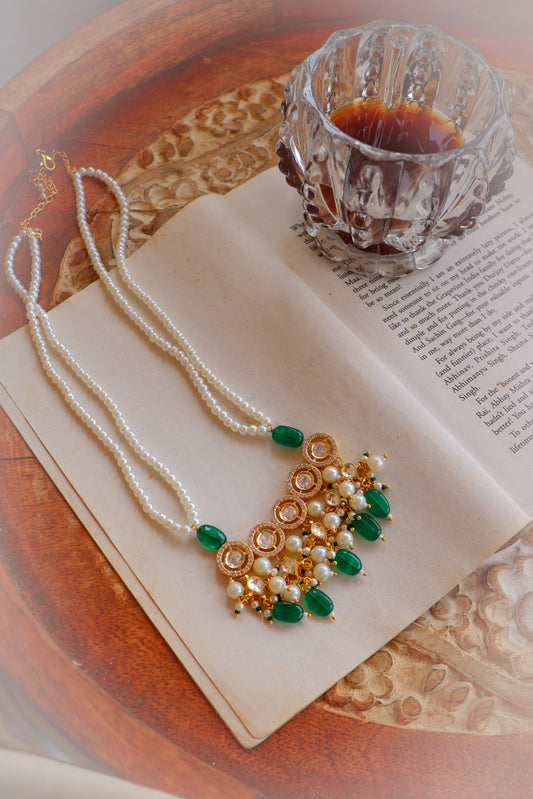 Taween Green Polki Necklace