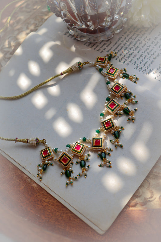 Kasturi Pinnk Kundan Necklace