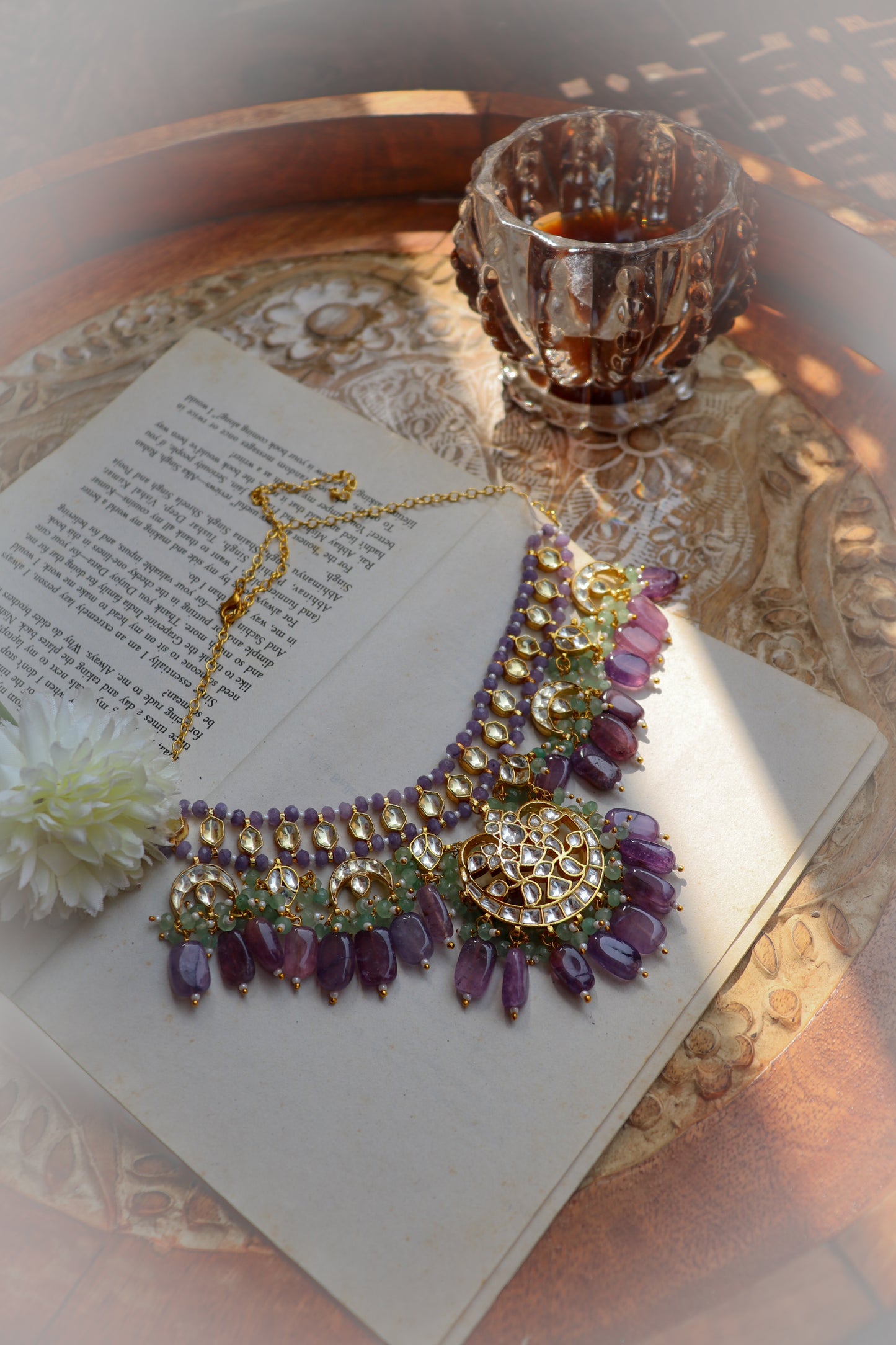 Alize Purple Kundan Necklace