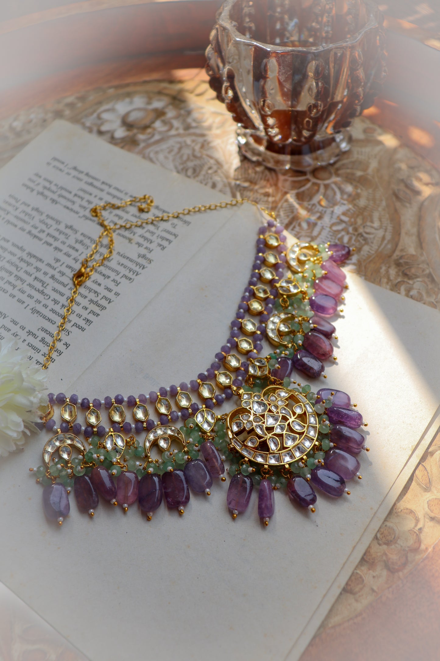 Alize Purple Kundan Necklace