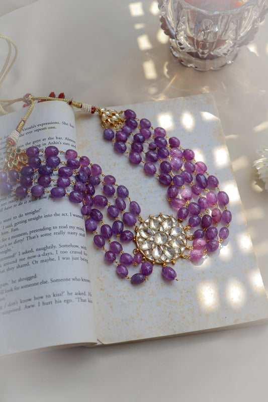 Fameez Kundan Purple Necklace