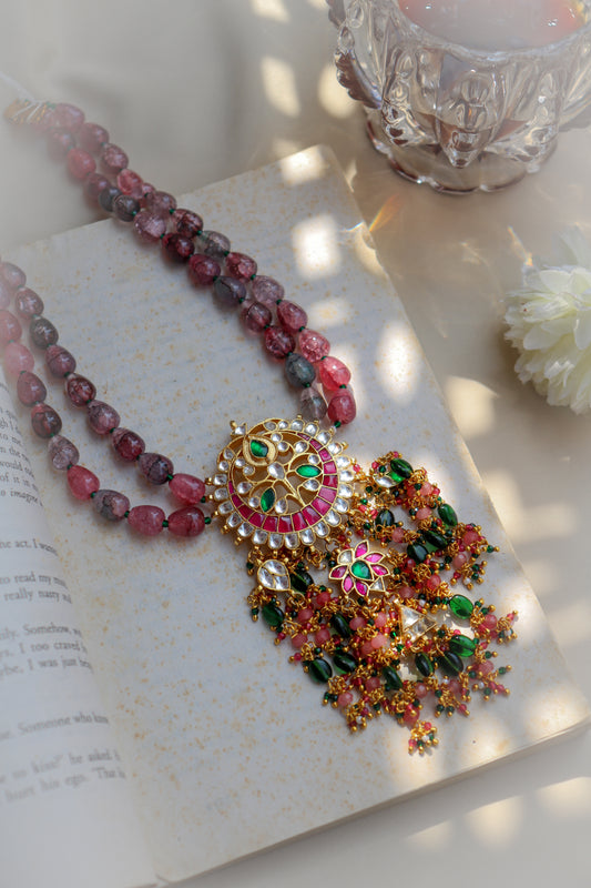 Umang Pink Kundan Pendant Necklace