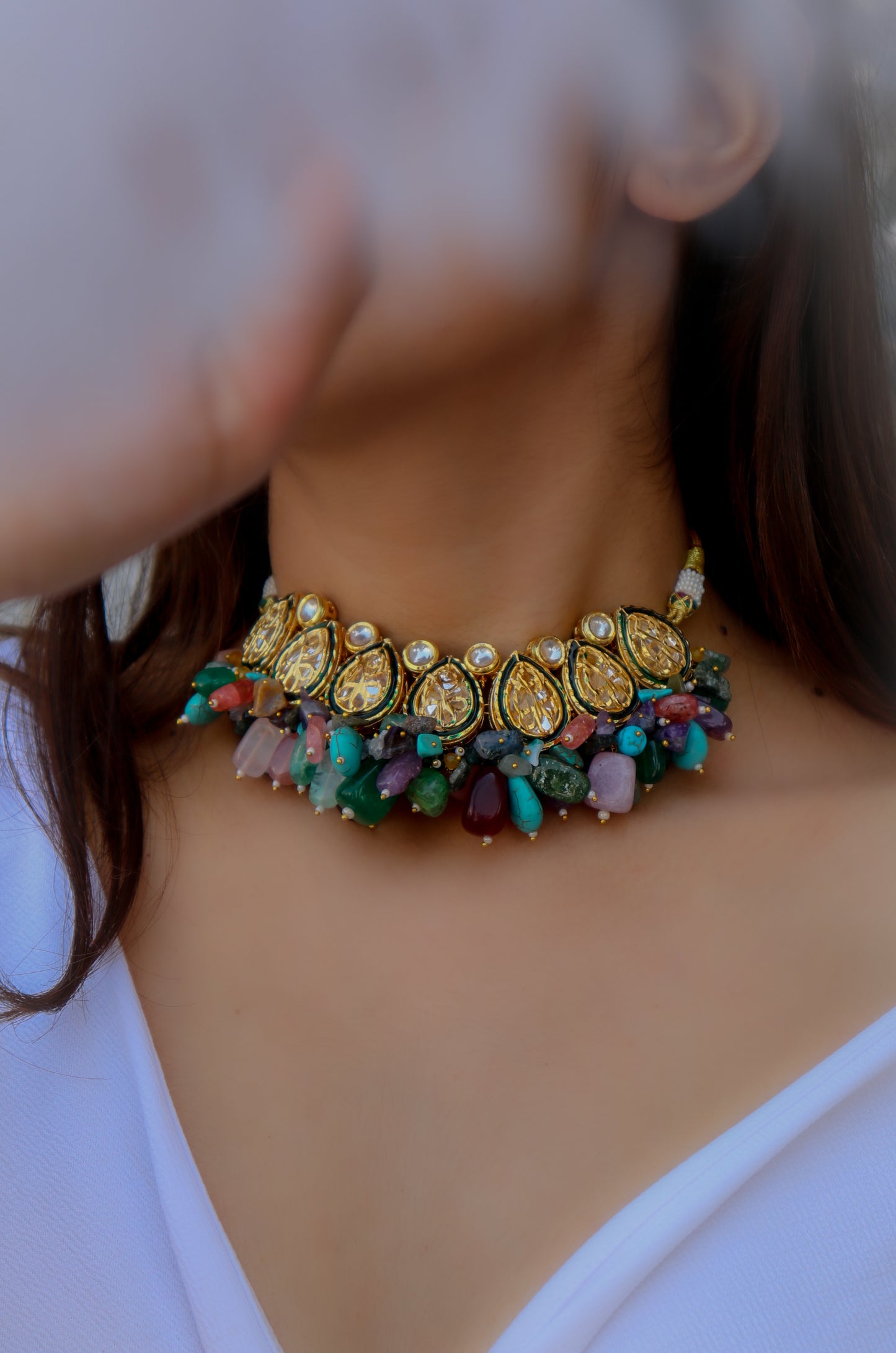 Navrang Multicolor Kundan Necklace