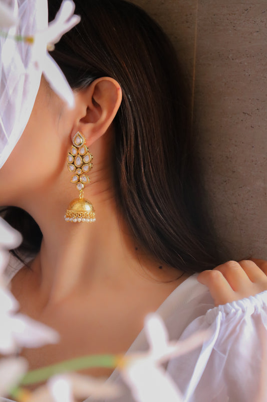 Savi Kundan Jhumka Earrings