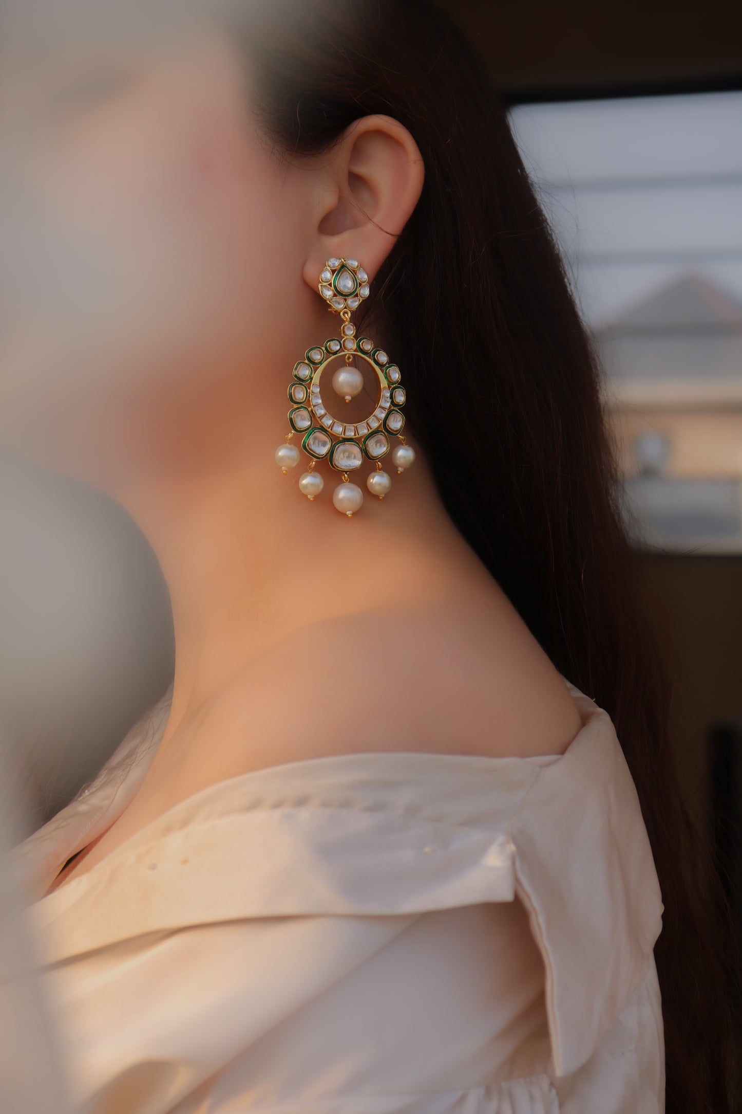 Lafiza Kundan Earrings