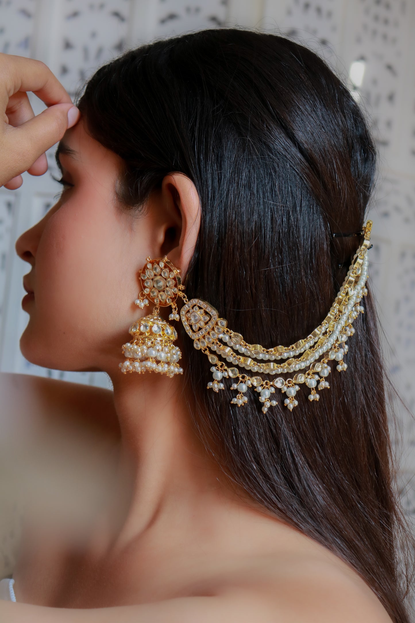 Shamsa Kundan Jhumka Earrings