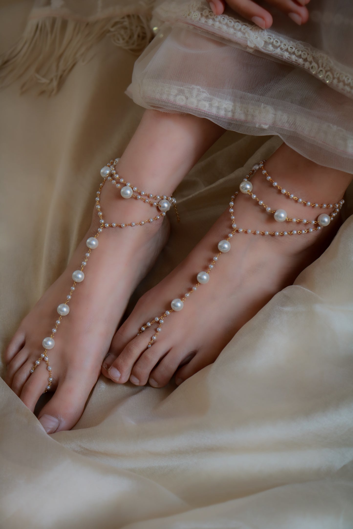 Zuhour Pearl Anklets