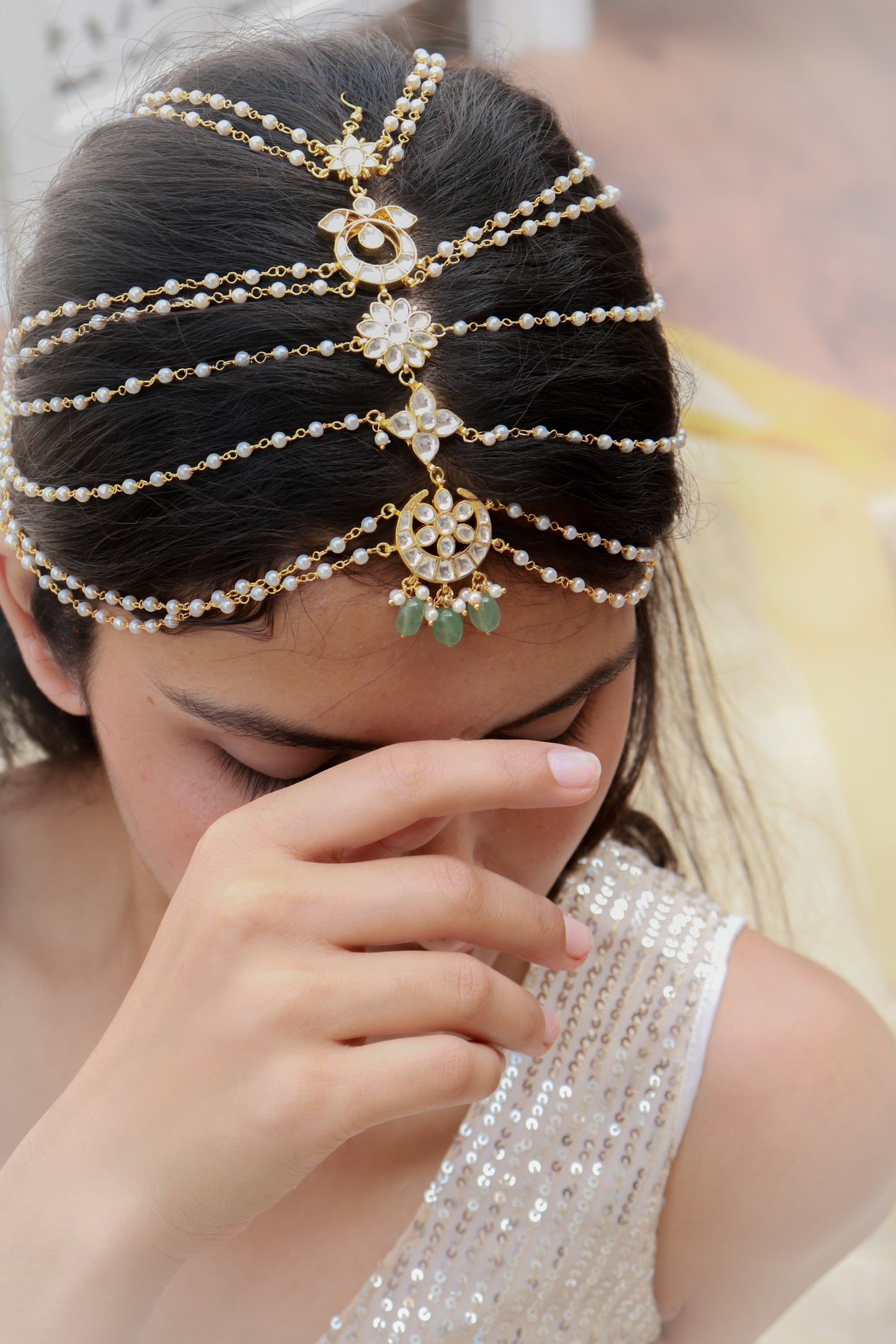 Sahar Kundan Hair Accessory