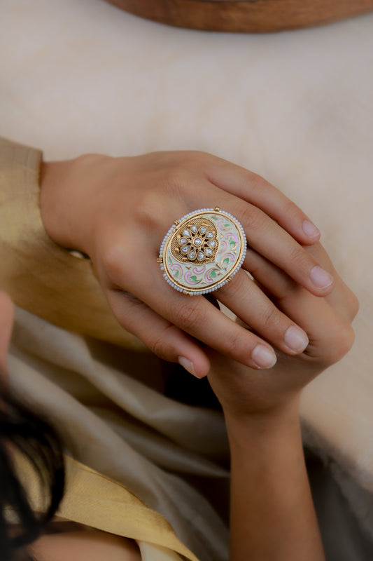 Laymah Meenakari Ring