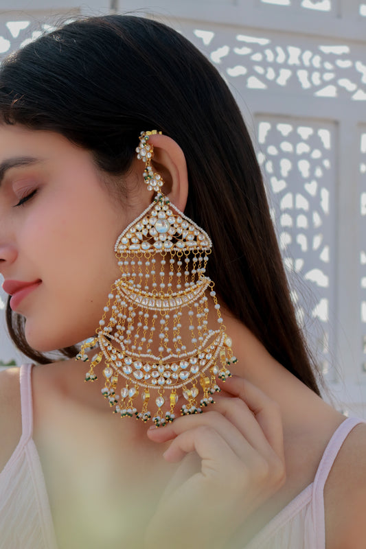 Kiyana Kundan chandhbali Earrings