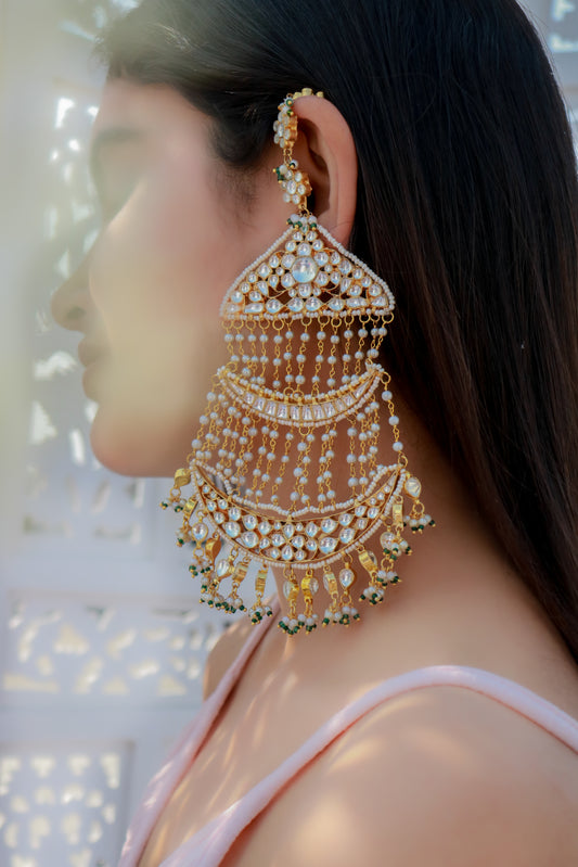 Kiyana Kundan chandhbali Earrings