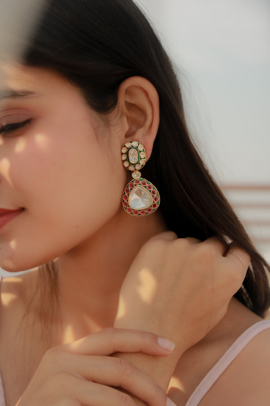 Jasmine Meenakari Polki Earrings