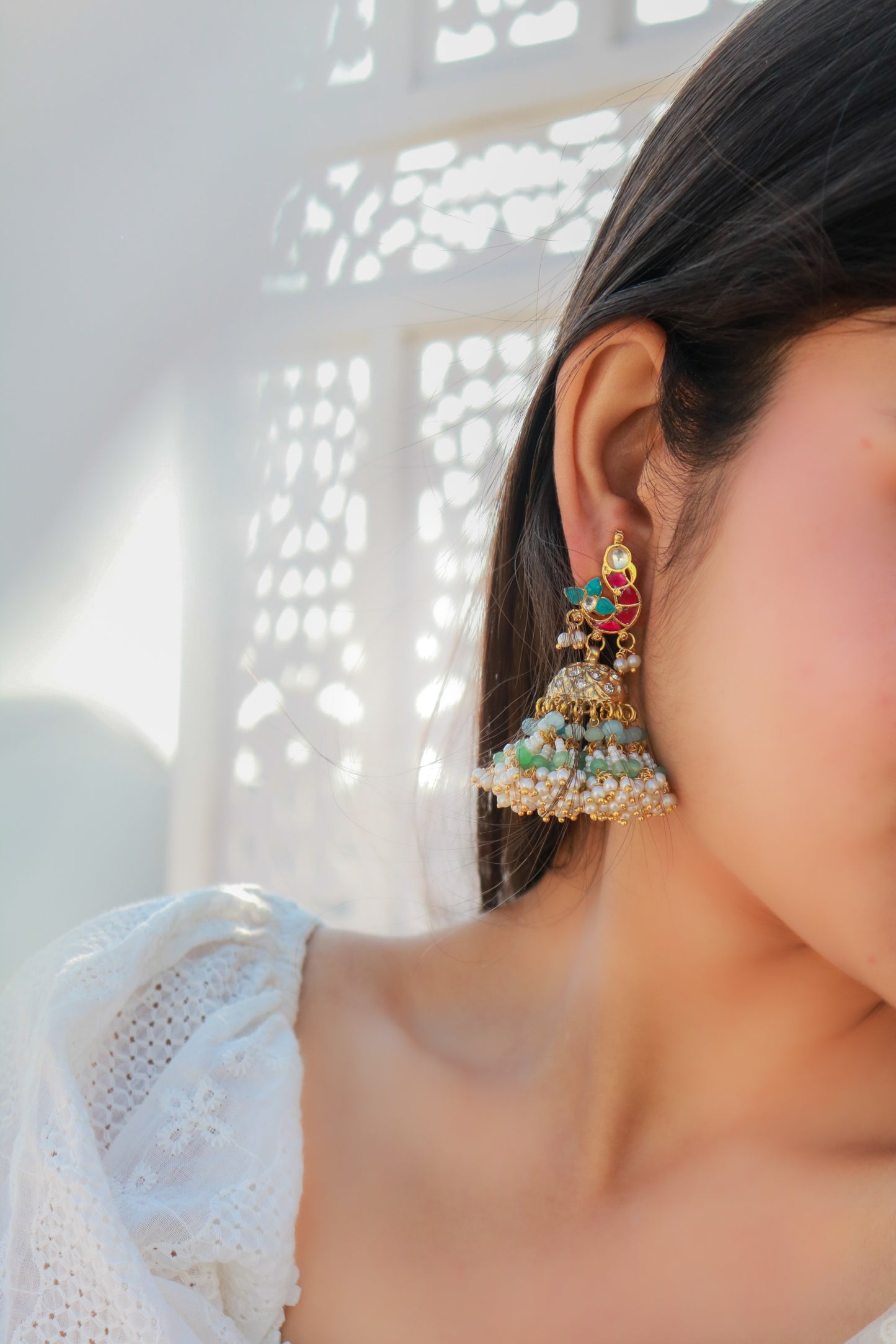 Alina Kundan Jhumka Earrings