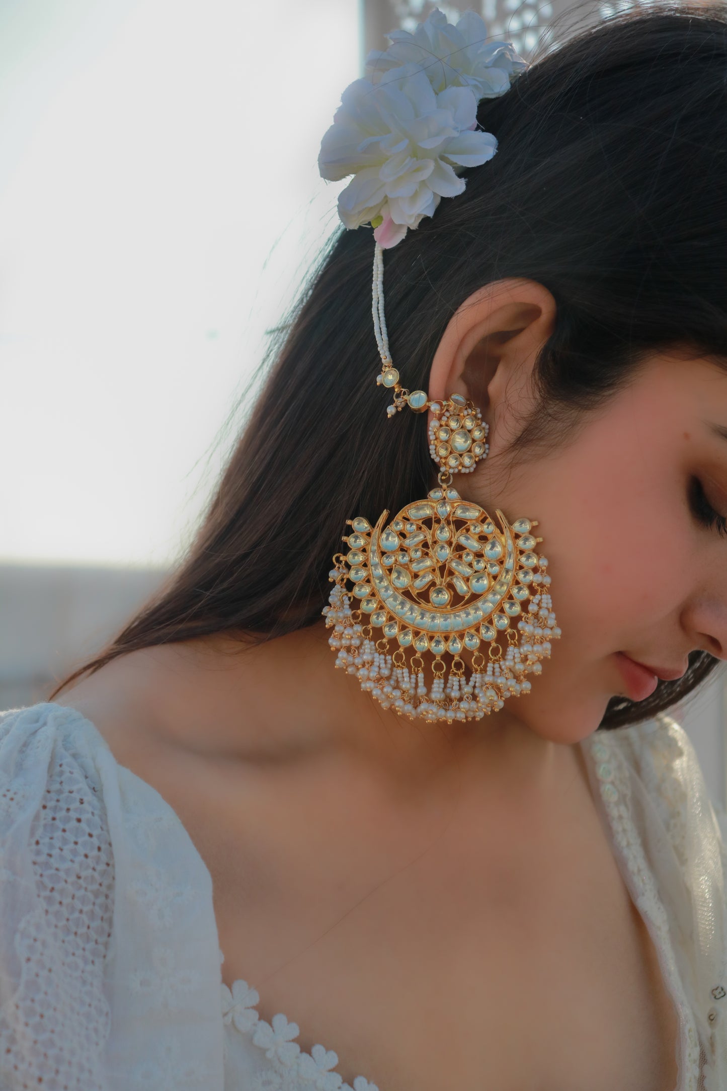 Raisa Kundan Chandbali Earrings