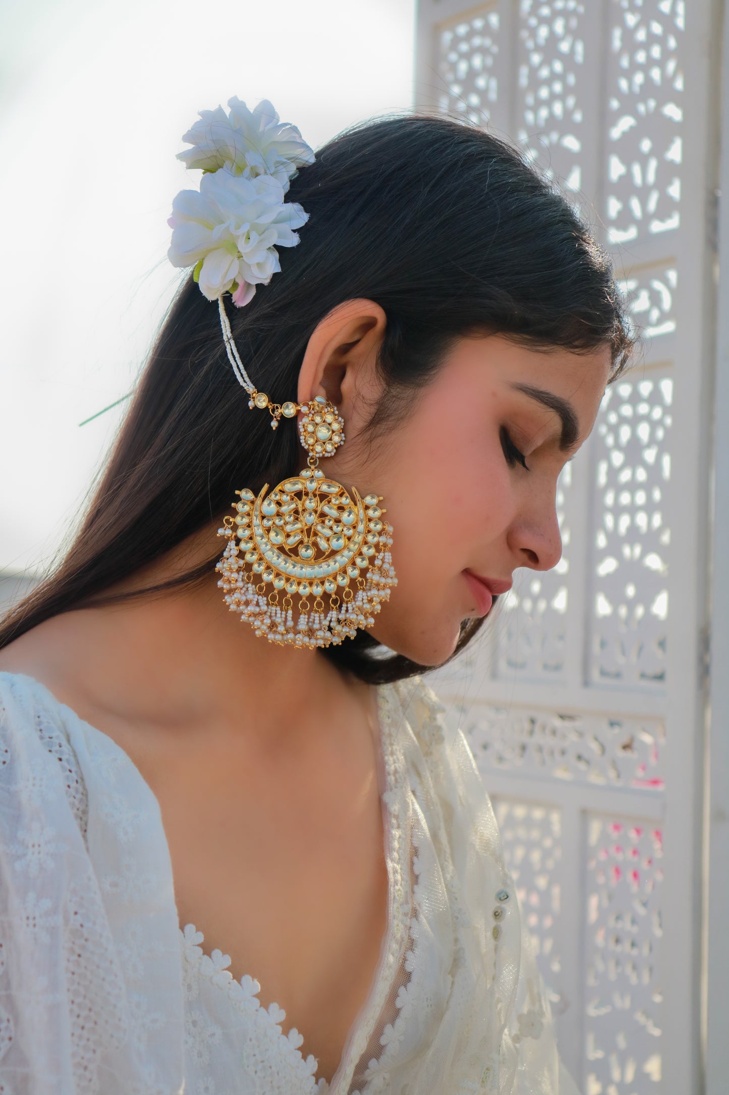 Raisa Kundan Chandbali Earrings