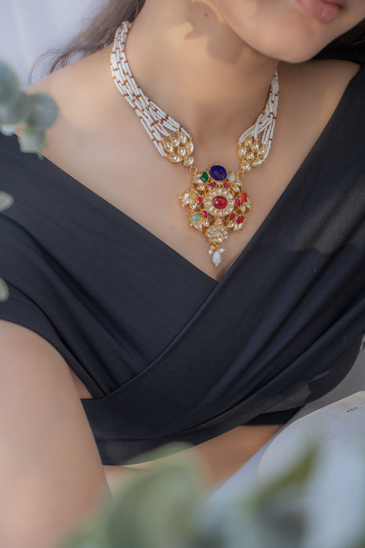 Sudesha Multicolored Kundan Necklace