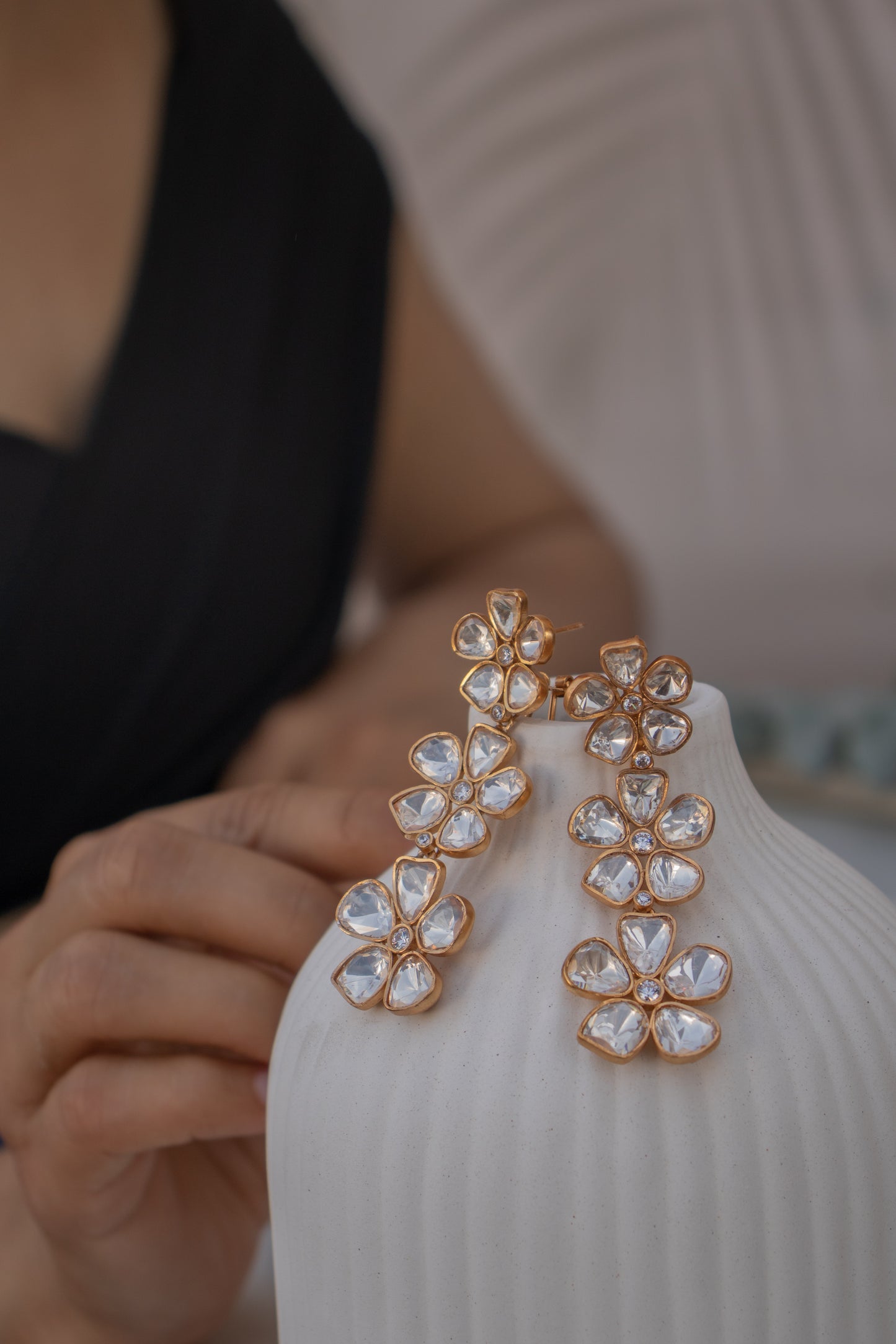 Iliana Floral Kundan Earrings