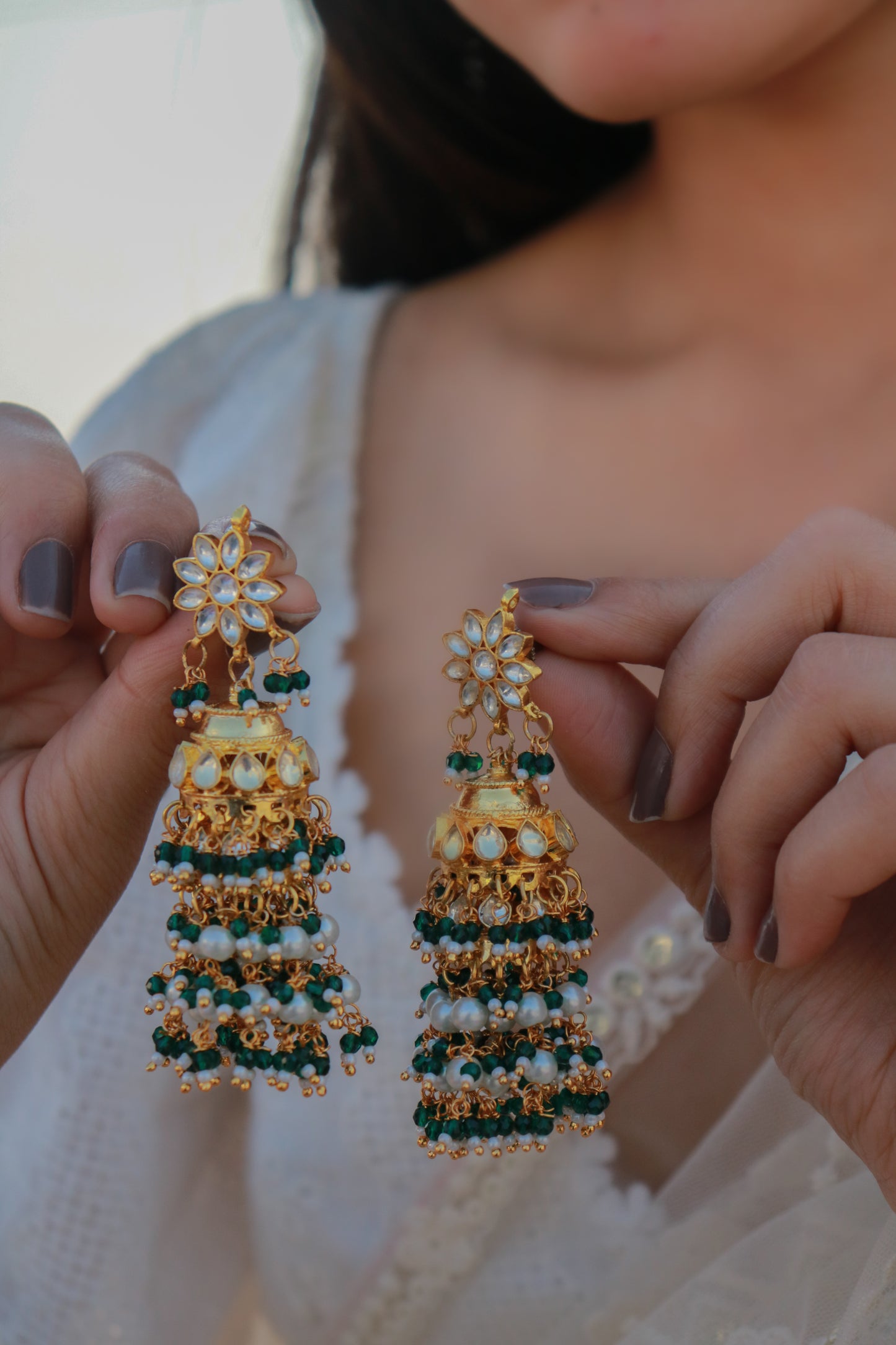 Ruqayyah Kundan Jhumka Earrings