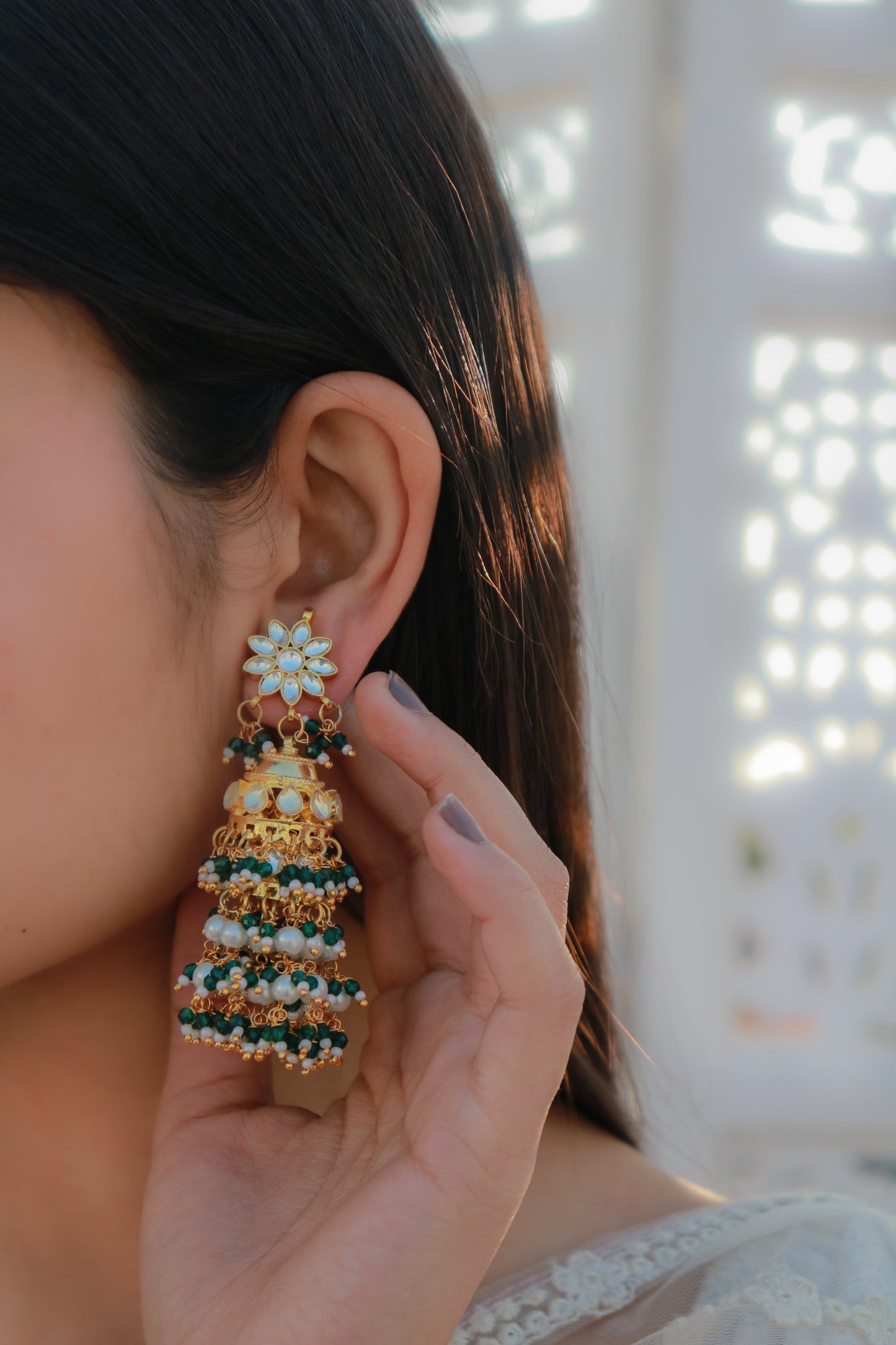 Ruqayyah Kundan Jhumka Earrings