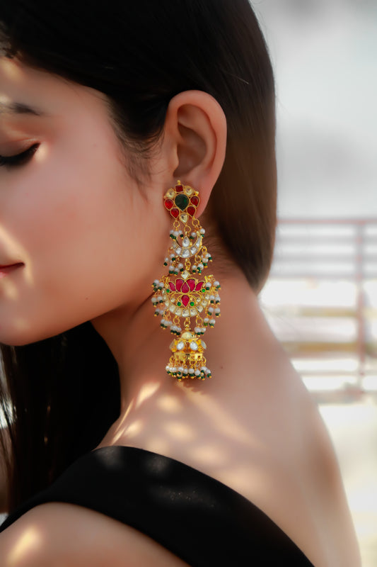 Sairya Kundan Jhumka Earrings