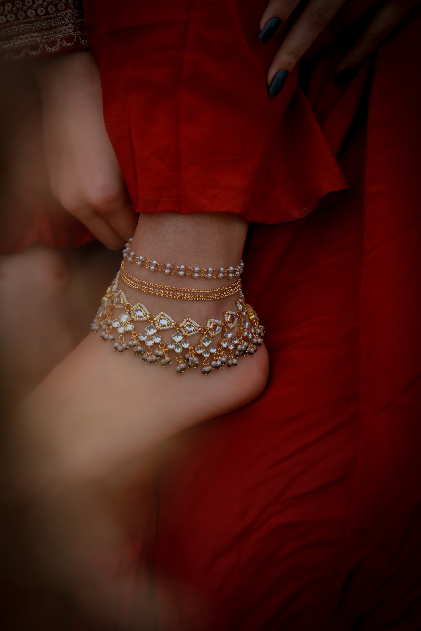 Sanvitha Kundan Anklets