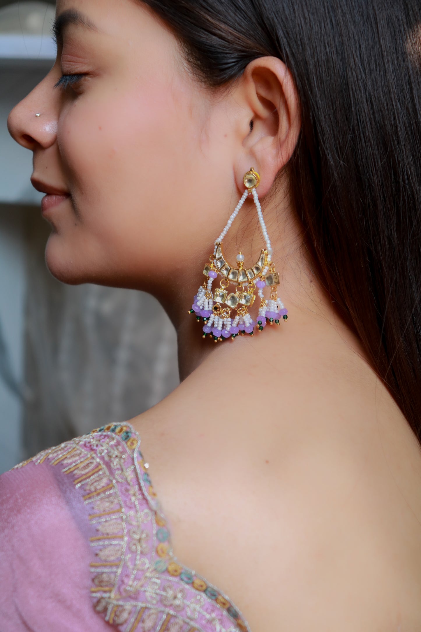 Sana Kundan Chandbali Earrings