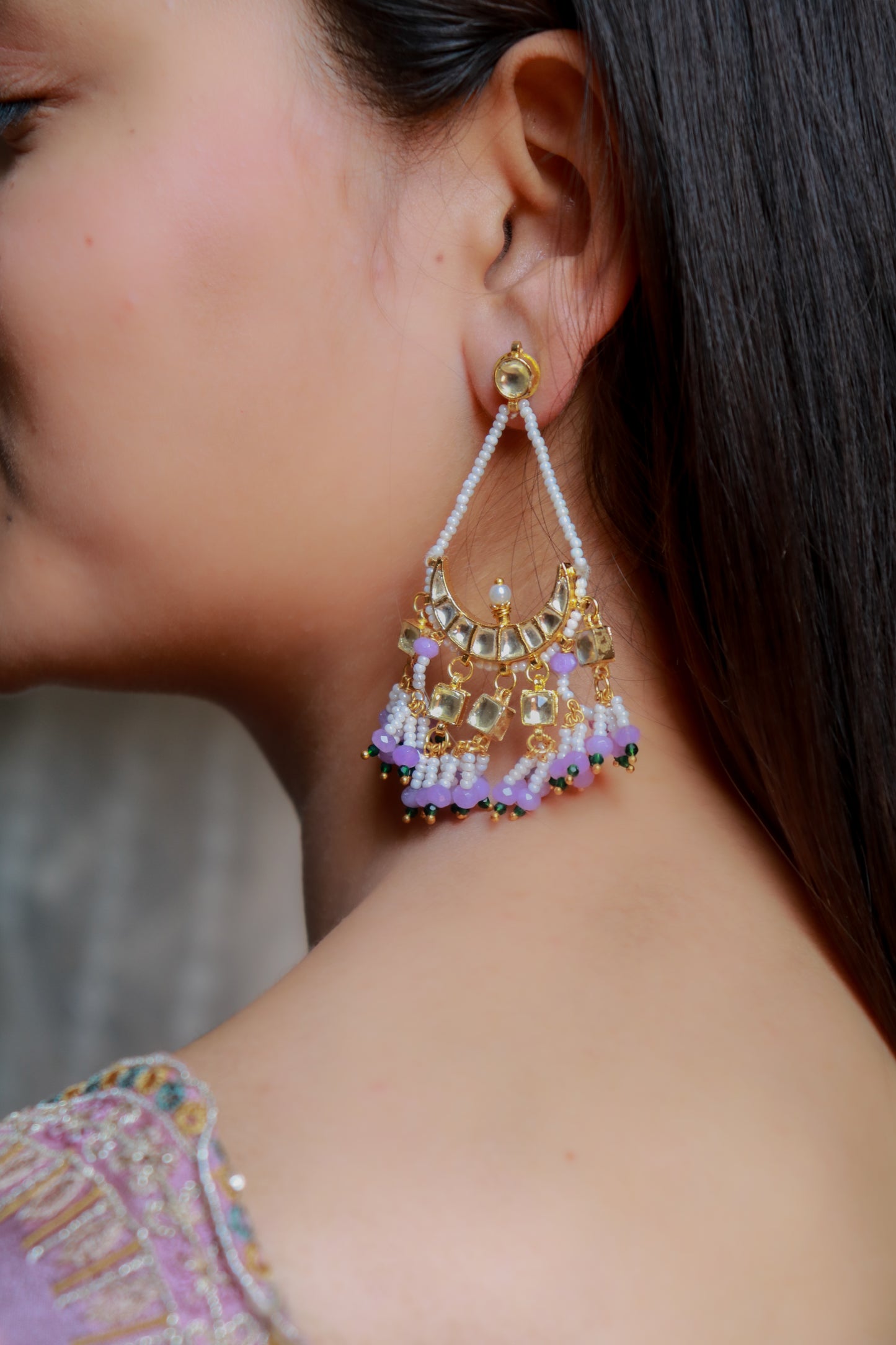 Sana Kundan Chandbali Earrings