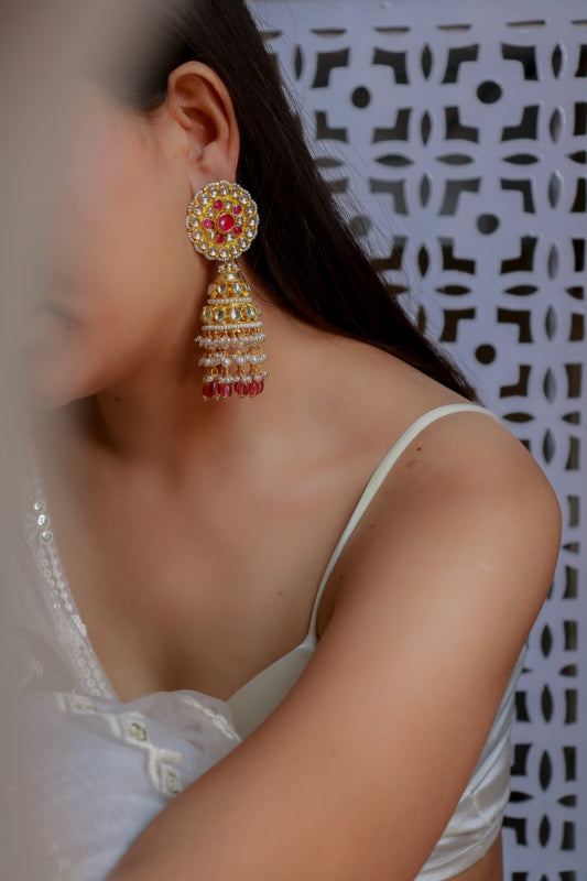 Laraib Kundan Jhumka Earrings