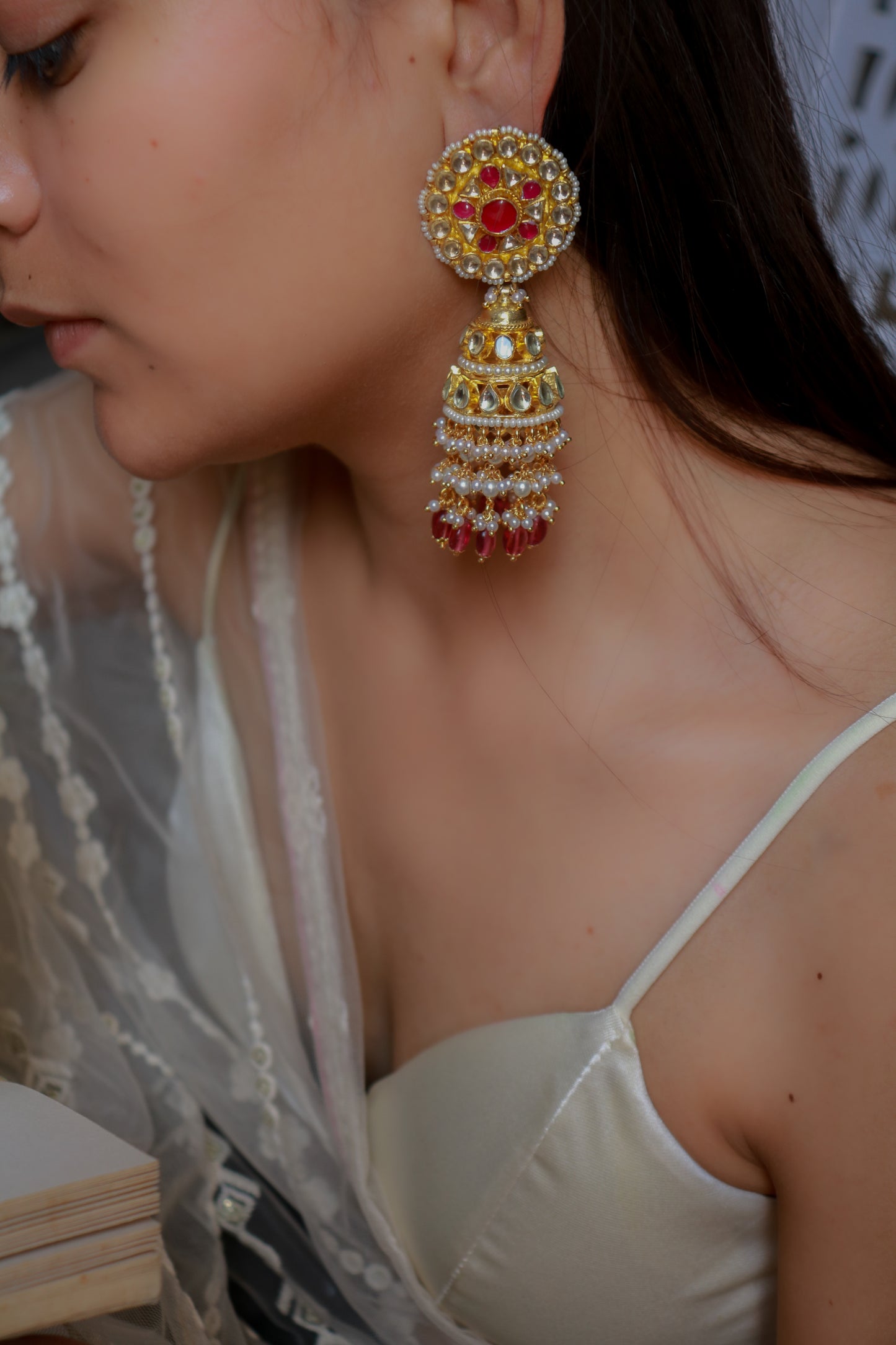 Laraib Kundan Jhumka Earrings