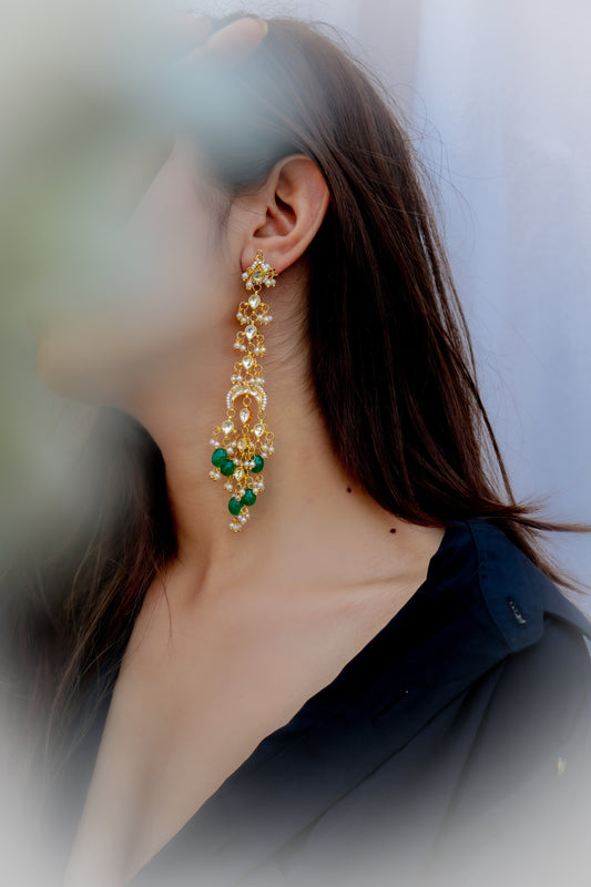 Samara Green Kundan Earrings