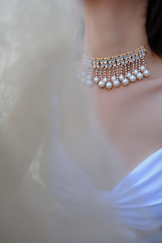 Darya Kundan Pearl Choker Necklace